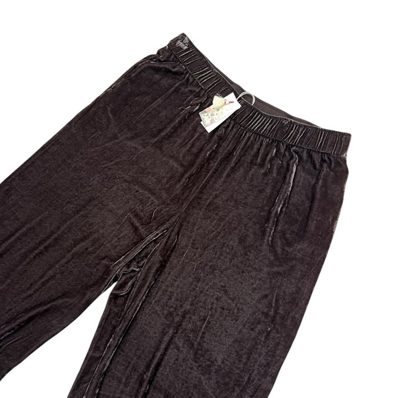 Johnny Was XXL Coffee Bean Butterfly Velvet Luciana Seamed Wide Leg Pants NWT - Picture 5 of 13